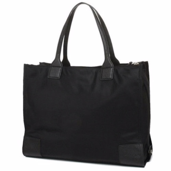 NWT TORY BURCH BLACK ELLA NYLON PACKABLE TOTE - Picture 6 of 8